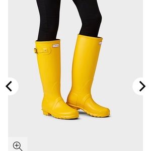 Hunter Rainboots, yellow, tall